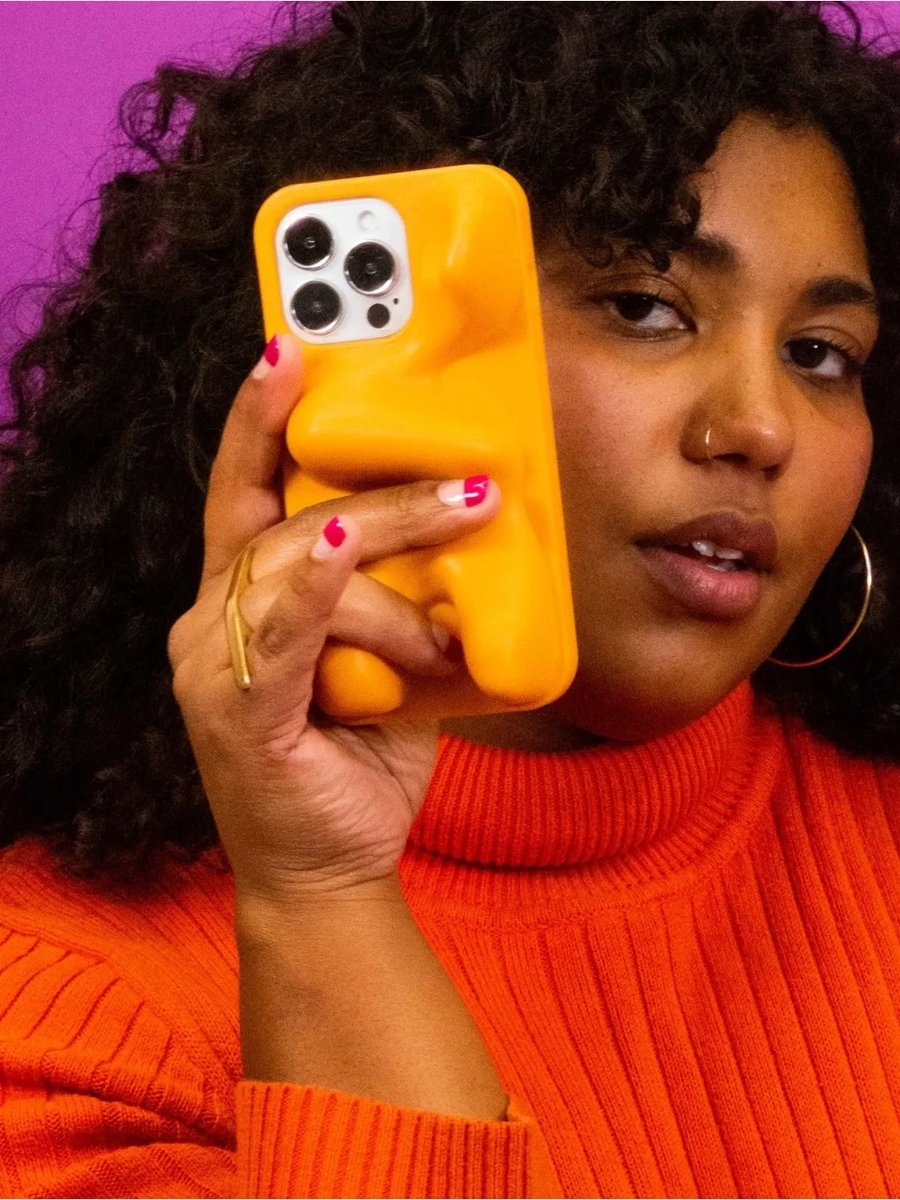 Orange Maximalist Sculpted Phone Case